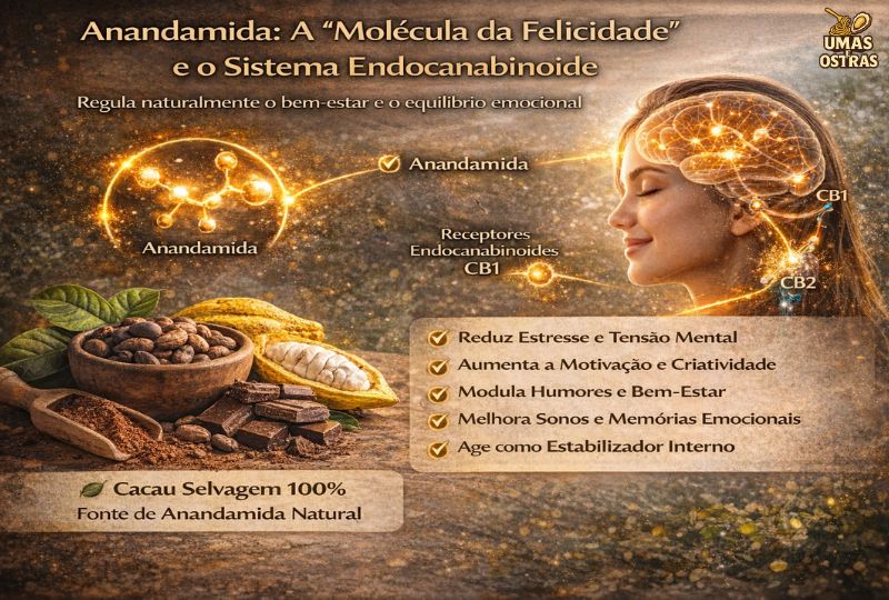 Anandamida: A Molécula da Felicidade e o Equilíbrio Emocional Natural Como o Cacau 100% Ativa o Sistema Endocanabinoide e Sustenta o Bem-Estar