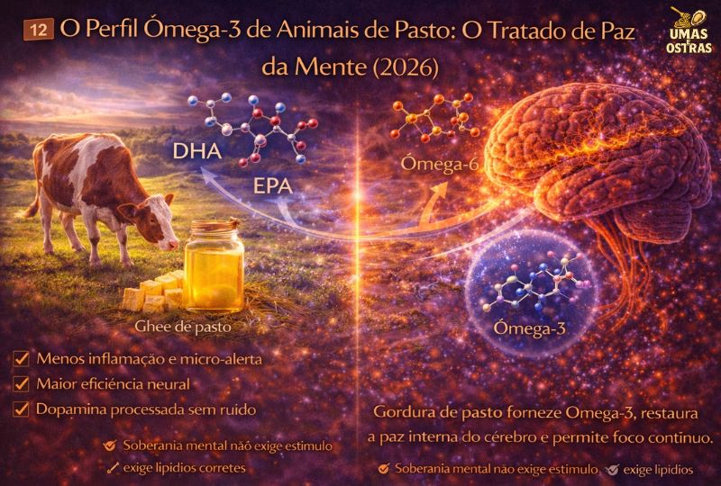 O Perfil Ômega-3 de Animais de Pasto: O Tratado de Paz da Mente e do Foco em 2026 Como o Ômega-3 de Pasto Silencia a Inflamação, Organiza a Dopamina e Sustenta o Foco Contínuo