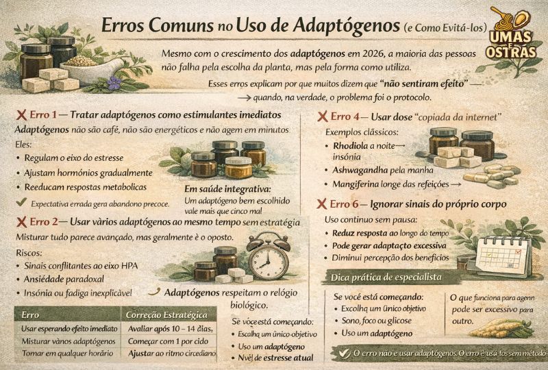 Erros Comuns no Uso de Adaptógenos