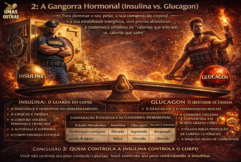 Insulina vs. Glucagon — O Mecanismo Bioquímico que Define Seu Acesso à Energia