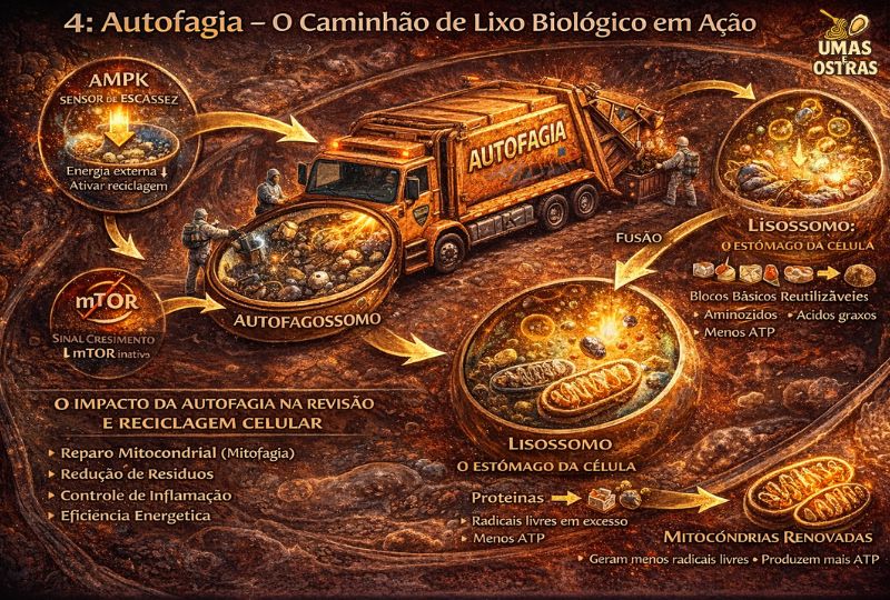 AMPK, mTOR e Lisossomos — O Sistema Interno de Manutenção que Renova a Célula
