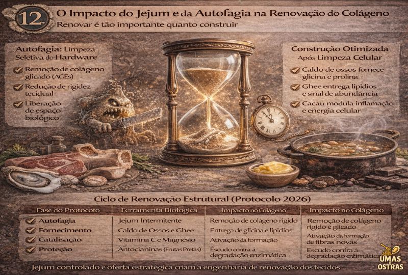 Autofagia Ativada: Como o Jejum Remove Colágeno Velho para Construir Estrutura Nova