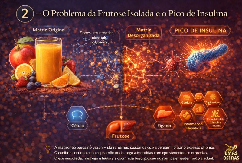 Quando a Fruta Vira Açúcar Rápido e o Metabolismo Paga o Preço