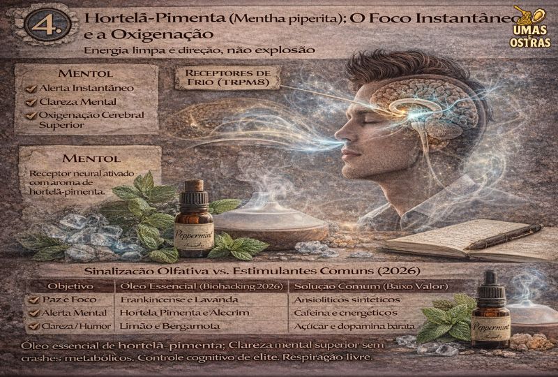 Mentha piperita e a Ativação Cognitiva Limpa: Alerta sem Estresse em 2026