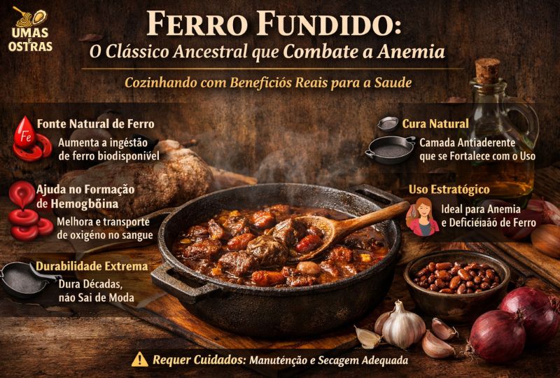 “Ferro Fundido: O Método Ancestral que Nutre Enquanto Cozinha”