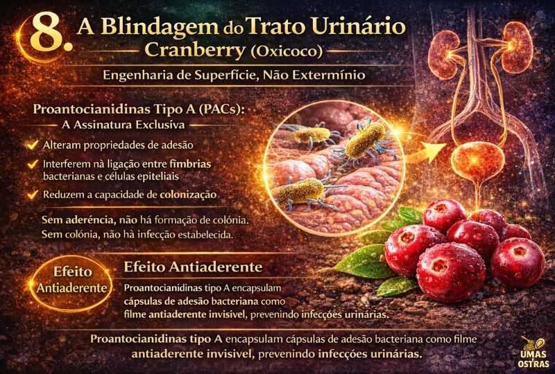 Cranberry (Oxicoco): Proteção Estrutural Contra Adesão Bacteriana