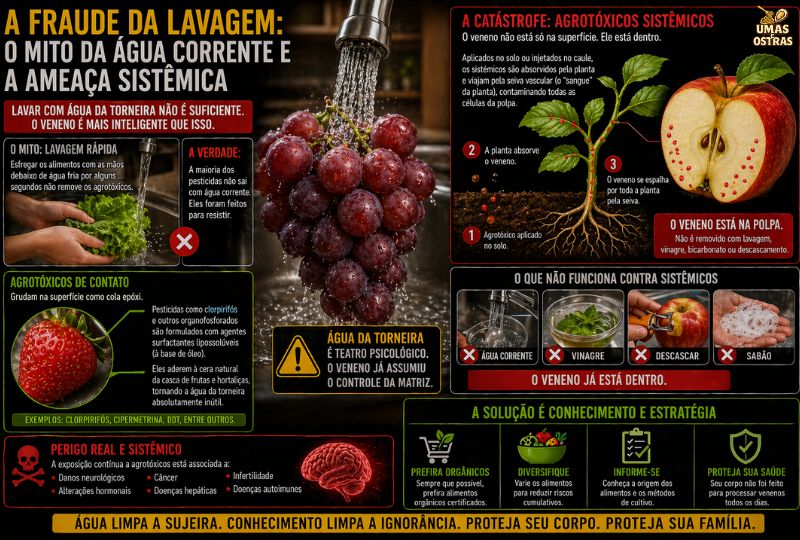 Água Corrente Remove Agrotóxicos? Entenda os Limites da Lavagem Caseira