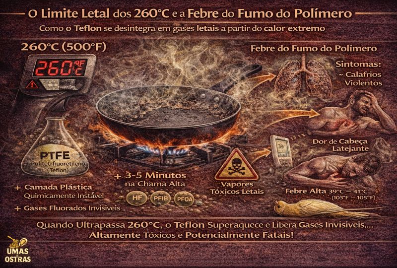 Superaquecimento de Panelas Antiaderentes: Degradação do PTFE e Emissão de Vapores Nocivos