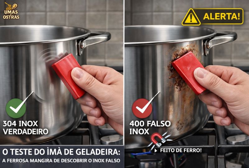 Imã Não Mente: Detectando Panelas de Falso Inox com um Teste Simples