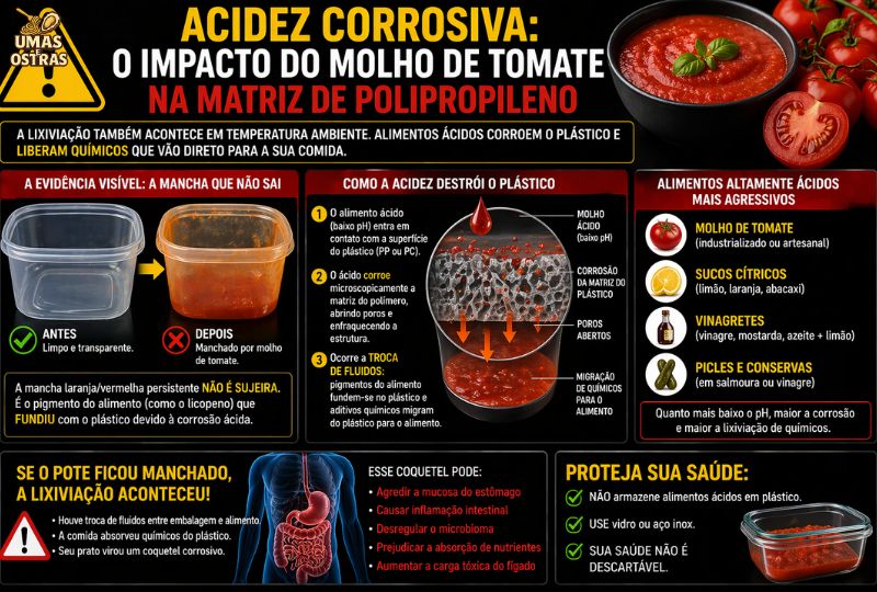 Lixiviação por Acidez: O Efeito de Molhos, Cítricos e Vinagre no Polipropileno (PP)