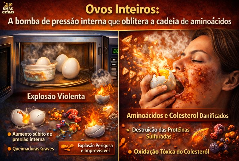 O perigo oculto dos ovos no micro-ondas: pressão interna, queimaduras e dano nutricional