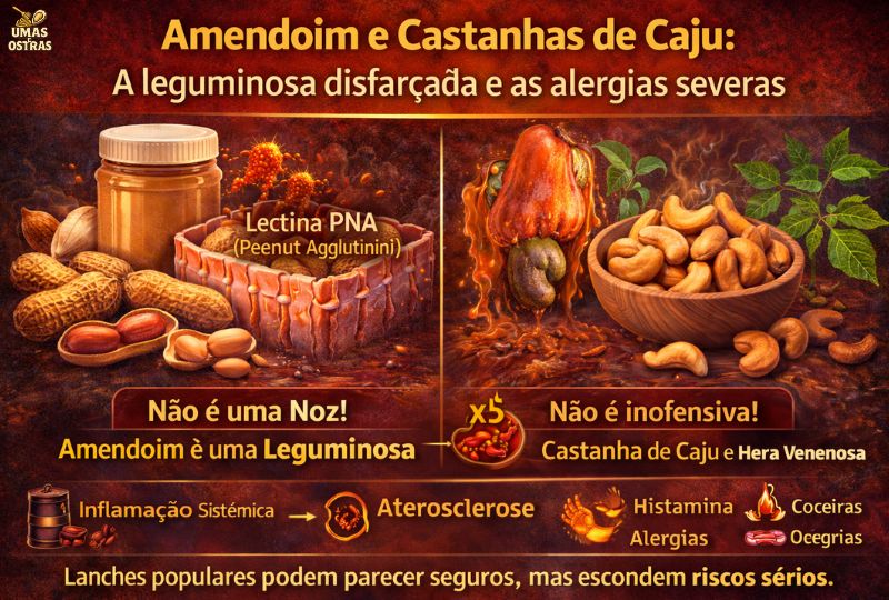 O lado oculto do amendoim e da castanha de caju: quando o “snack saudável” não é tão inofensivo