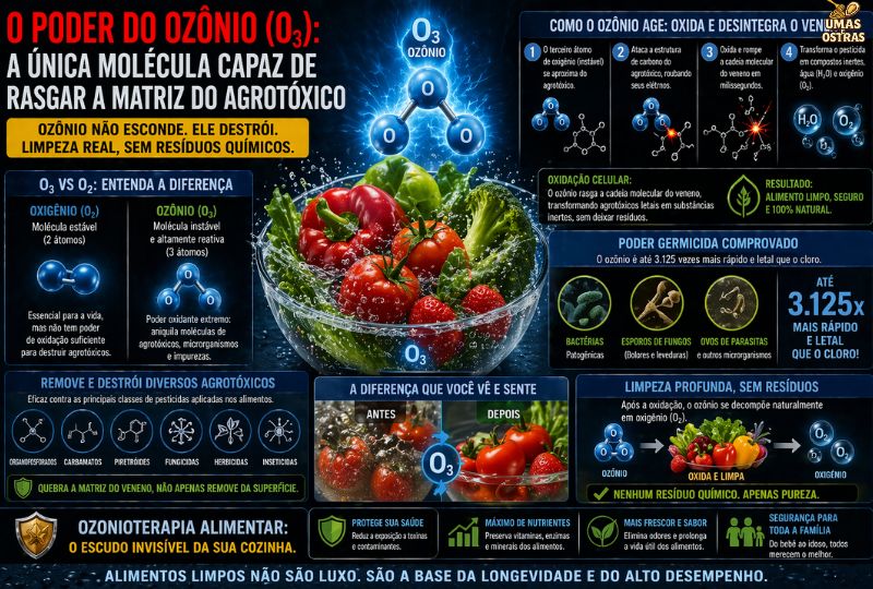 O3 Pode Ajudar a Remover Resíduos e Microrganismos dos Alimentos?