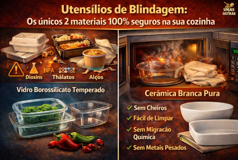 O erro comum na cozinha: recipientes que liberam toxinas ao aquecer alimentos