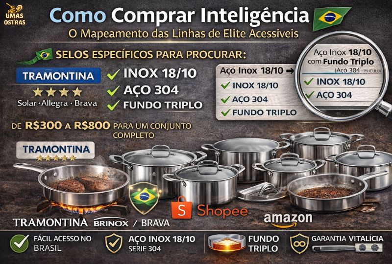 A Estratégia Certa: Inox 18/10 com Fundo Triplo ao Melhor Custo-Benefício