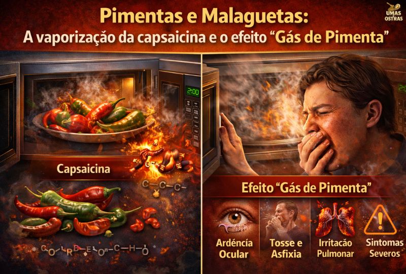 O perigo invisível da capsaicina no micro-ondas: vapor irritante e risco respiratório