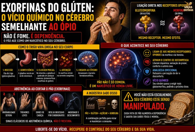 Pão e Dependência: Como Compostos do Glúten Imitam Opioides no Seu Cérebro