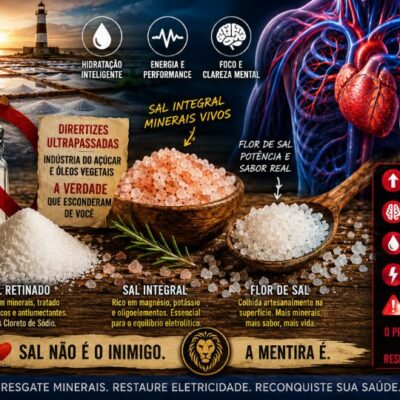 Sal Integral vs Sal Refinado: A Verdade Sobre Pressão Alta, Brain Fog e Retenção