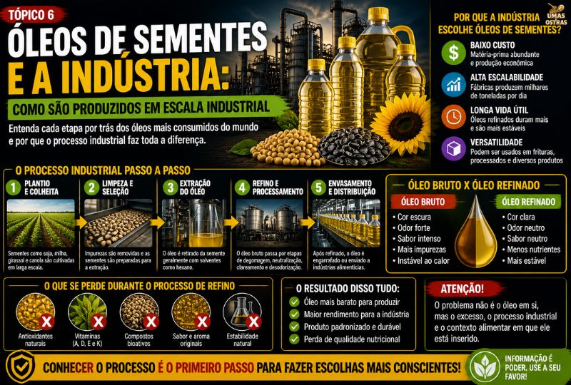 processo industrial oleos de sementes refinamento extração produção oleo vegetal explicado