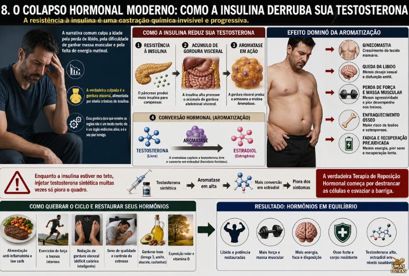 Resistência à Insulina e Aromatização: A Transformação Silenciosa da Testosterona em Estrogênio