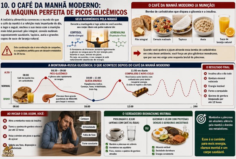 A Montanha-Russa da Insulina: Como o Café da Manhã Sabota Sua Energia e Queima de Gordura