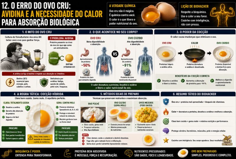 Ovo Cru ou Cozido? Absorção de Proteínas, Biotina e Aproveitamento Nutricional
