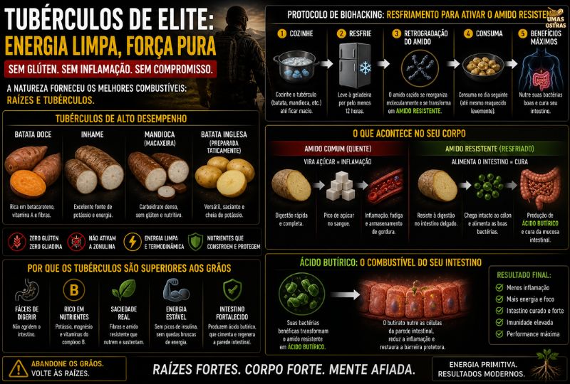 Batata Doce, Inhame e Mandioca: Carboidratos Sem Glúten para Energia Estável