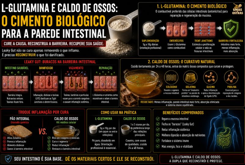 Como L-Glutamina e Nutrientes do Caldo de Ossos Ajudam a Fortalecer o Intestino