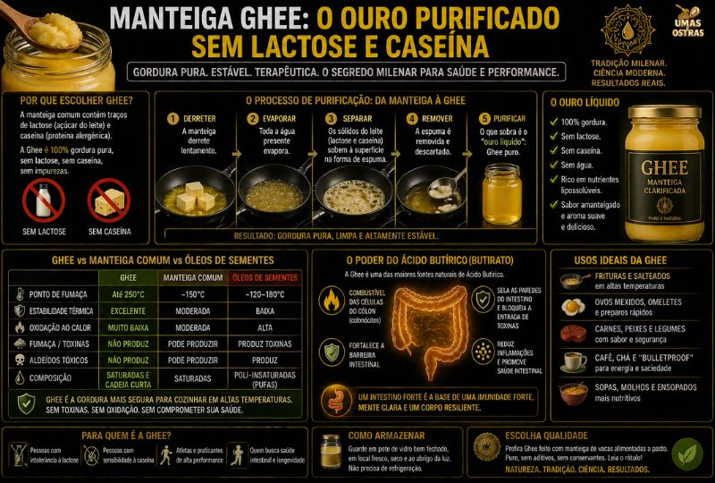 Ghee (Manteiga Clarificada): Estabilidade, Uso Culinário e Diferenças da Manteiga Comum