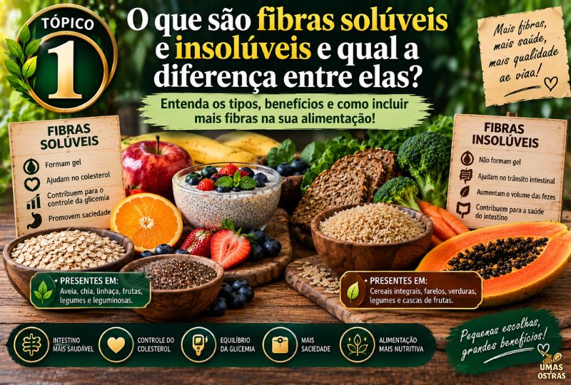 Fibras Solúveis e Insolúveis: Entenda as Diferenças, Funções e Principais Fontes