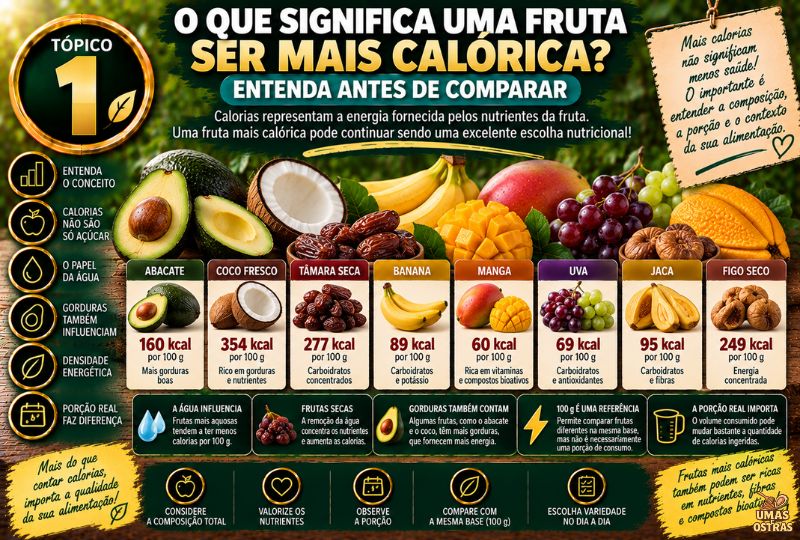 Frutas Mais Calóricas: Entenda Calorias, Densidade Energética, Água e Porções