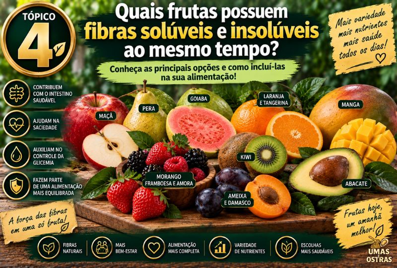 Frutas com Fibras Solúveis e Insolúveis: Maçã, Pera, Goiaba, Laranja e Outras