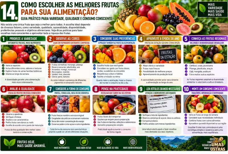 Melhores Frutas para a Alimentação: Variedade, Qualidade, Sazonalidade e Consumo Consciente