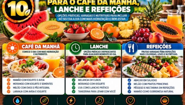 Frutas Ricas em Água para Diferentes Momentos do Dia: Café da Manhã, Lanches e Refeições